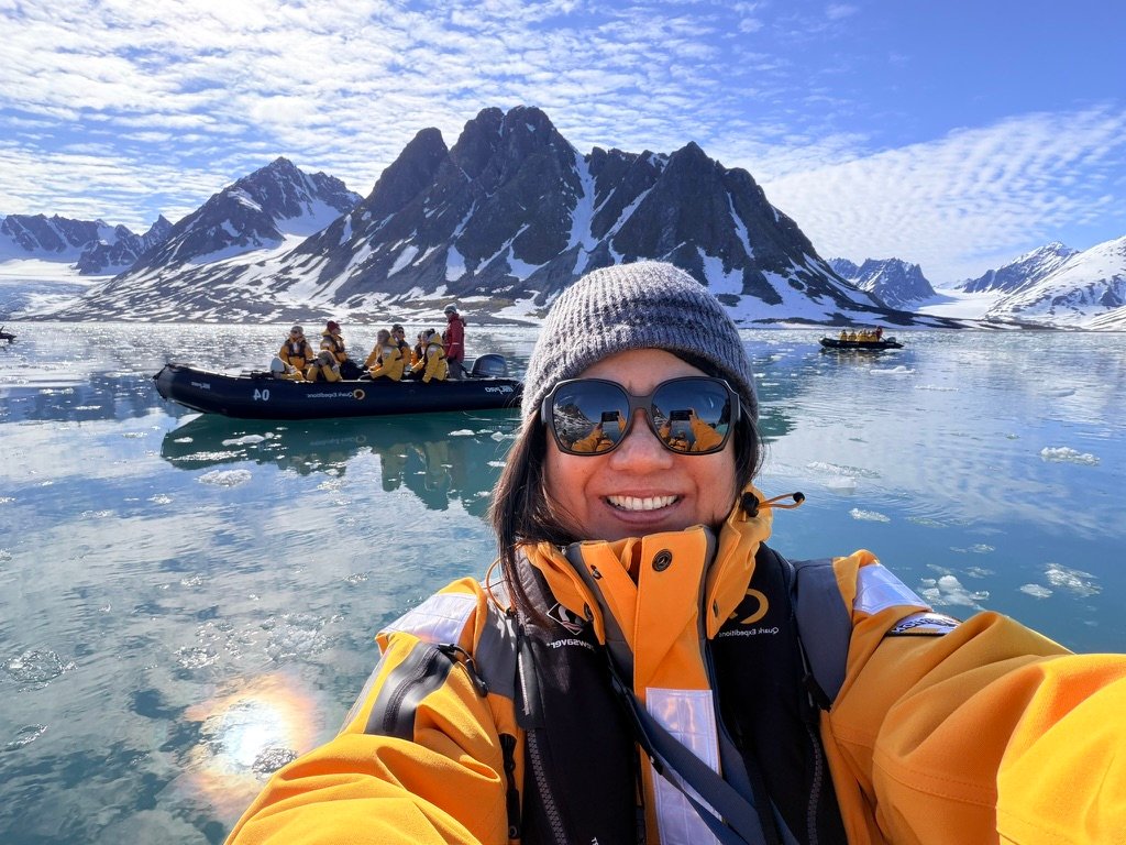 Zodiac near the ice